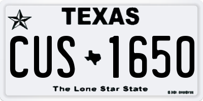 TX license plate CUS1650