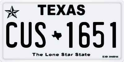 TX license plate CUS1651