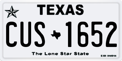 TX license plate CUS1652