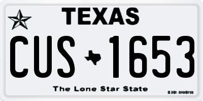 TX license plate CUS1653