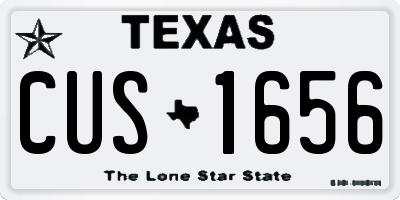 TX license plate CUS1656