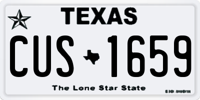 TX license plate CUS1659
