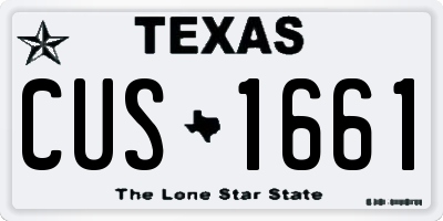 TX license plate CUS1661