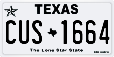 TX license plate CUS1664