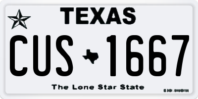 TX license plate CUS1667