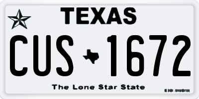 TX license plate CUS1672
