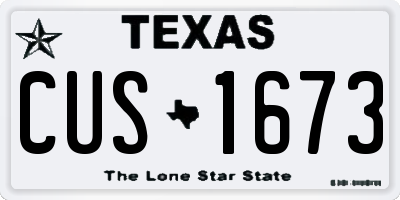 TX license plate CUS1673