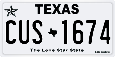 TX license plate CUS1674