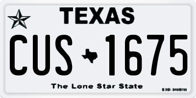 TX license plate CUS1675
