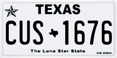 TX license plate CUS1676