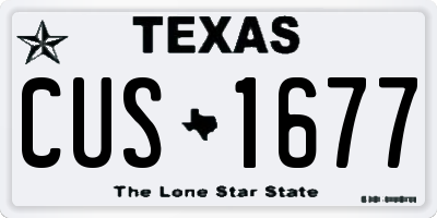 TX license plate CUS1677