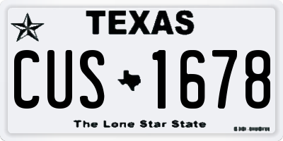 TX license plate CUS1678