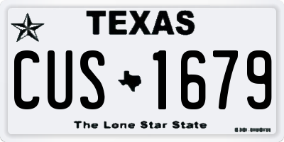 TX license plate CUS1679