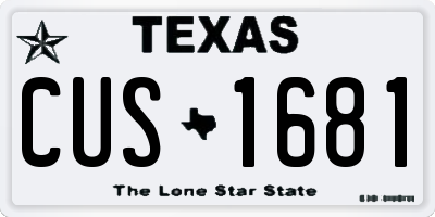 TX license plate CUS1681