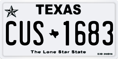 TX license plate CUS1683