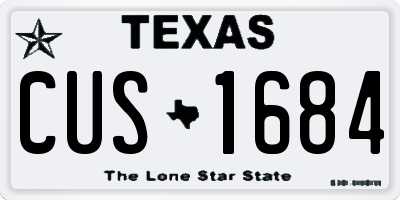 TX license plate CUS1684