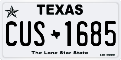 TX license plate CUS1685