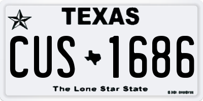 TX license plate CUS1686