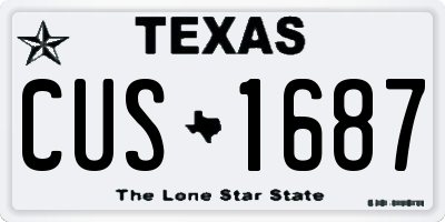 TX license plate CUS1687