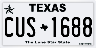 TX license plate CUS1688
