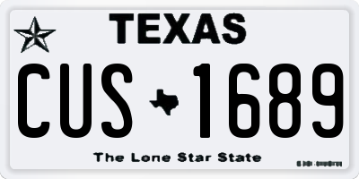 TX license plate CUS1689
