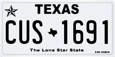 TX license plate CUS1691