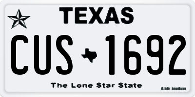 TX license plate CUS1692