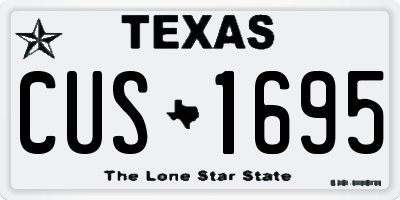 TX license plate CUS1695