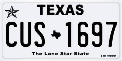 TX license plate CUS1697