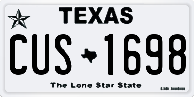 TX license plate CUS1698