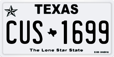 TX license plate CUS1699