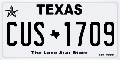TX license plate CUS1709