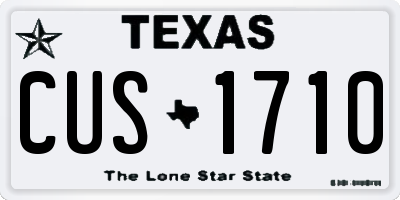 TX license plate CUS1710