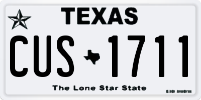 TX license plate CUS1711