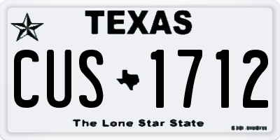 TX license plate CUS1712