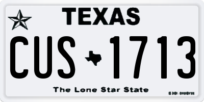 TX license plate CUS1713