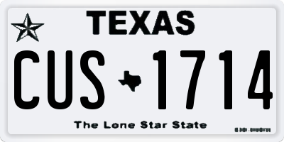 TX license plate CUS1714