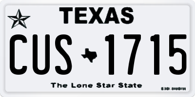 TX license plate CUS1715