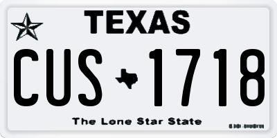 TX license plate CUS1718