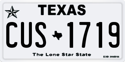 TX license plate CUS1719