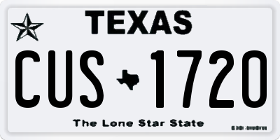 TX license plate CUS1720