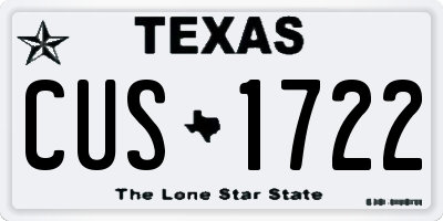 TX license plate CUS1722
