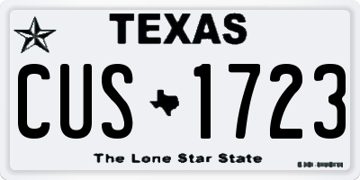 TX license plate CUS1723