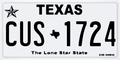 TX license plate CUS1724