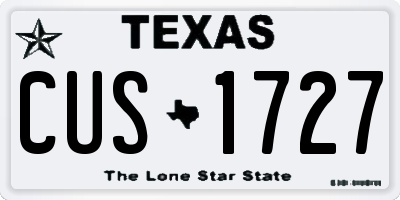 TX license plate CUS1727