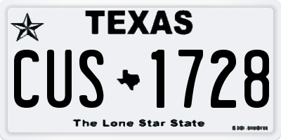 TX license plate CUS1728