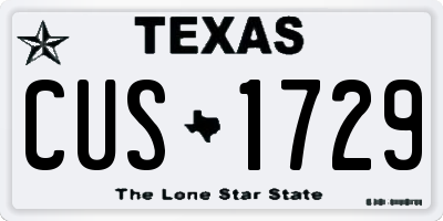 TX license plate CUS1729