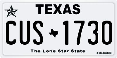 TX license plate CUS1730