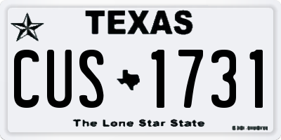TX license plate CUS1731