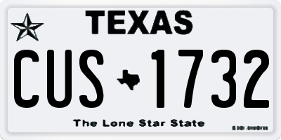 TX license plate CUS1732